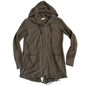 James Perse Standard Twill Jacket Women’s Size 2‎ (Medium) Green Cinch Waist Zip